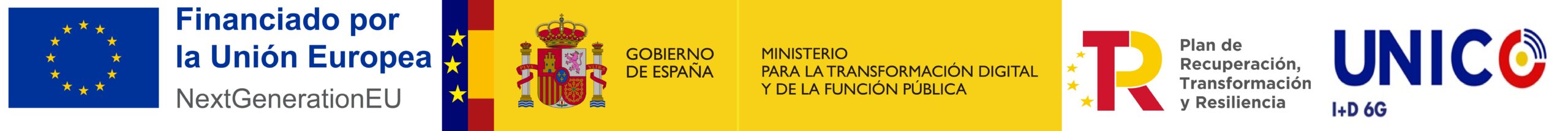 Financiación UNICO I+D 6G: Unión Europea NextGenerationEU, Gobierno de España, Plan de Recuperación, Transformación y Resiliencia y programa UNICO I+D 6G
